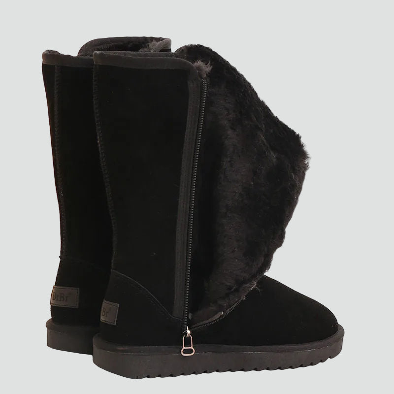 Gefütterte Winterstiefel für Damen mit Reißverschluss, warm und rutschfest