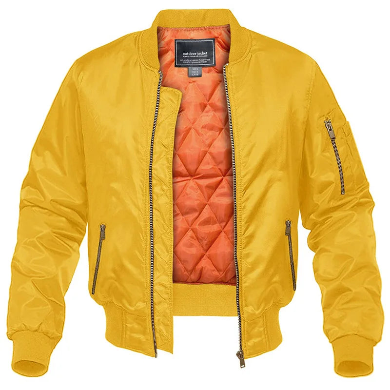 Blouson bomber pour hommes avec doublure matelassée et poches pratiques