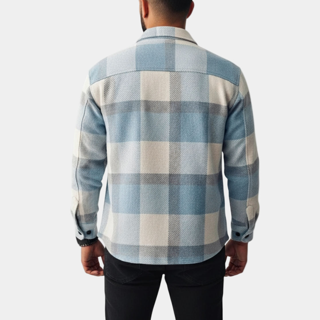Men’s Plaid Overshirt Regular Fit Layering Autumn