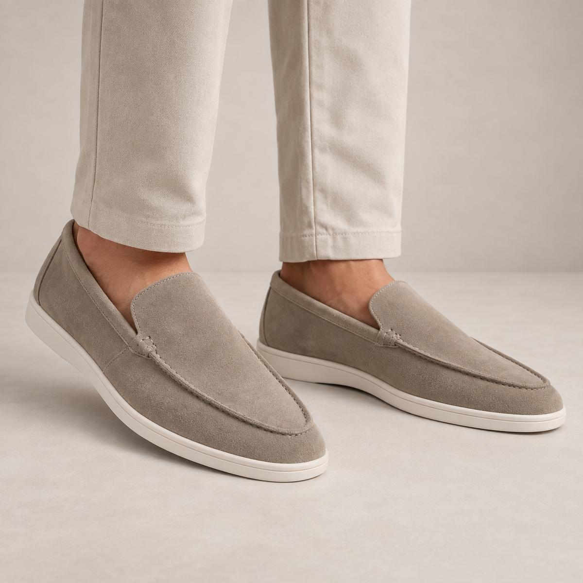 Men's Casual Loafers Regular Fit Leather Upper Slip-On