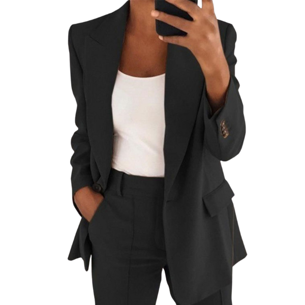 Vrouwen Blazer-Broek Set Met Getailleerde Blazer