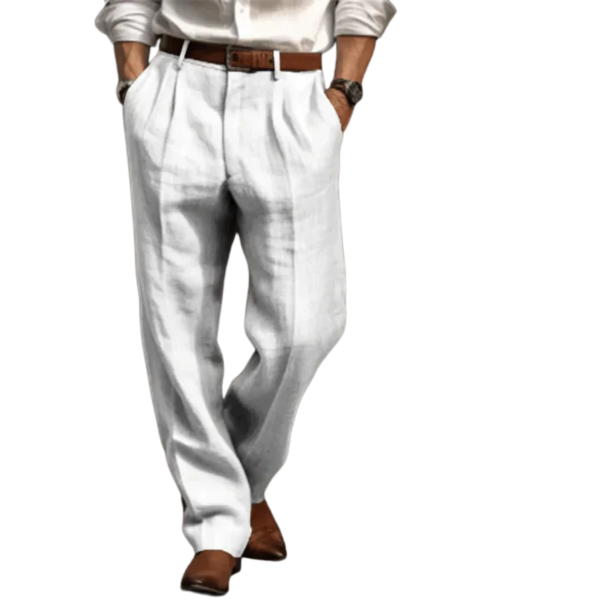 Pantalon en lin homme coupe droite confort