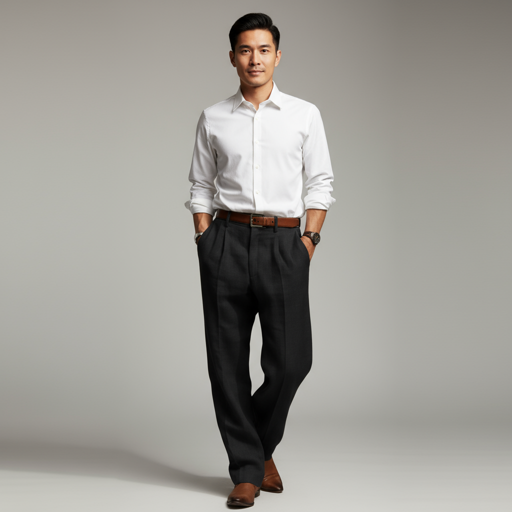 Pantalon en lin homme coupe droite confort