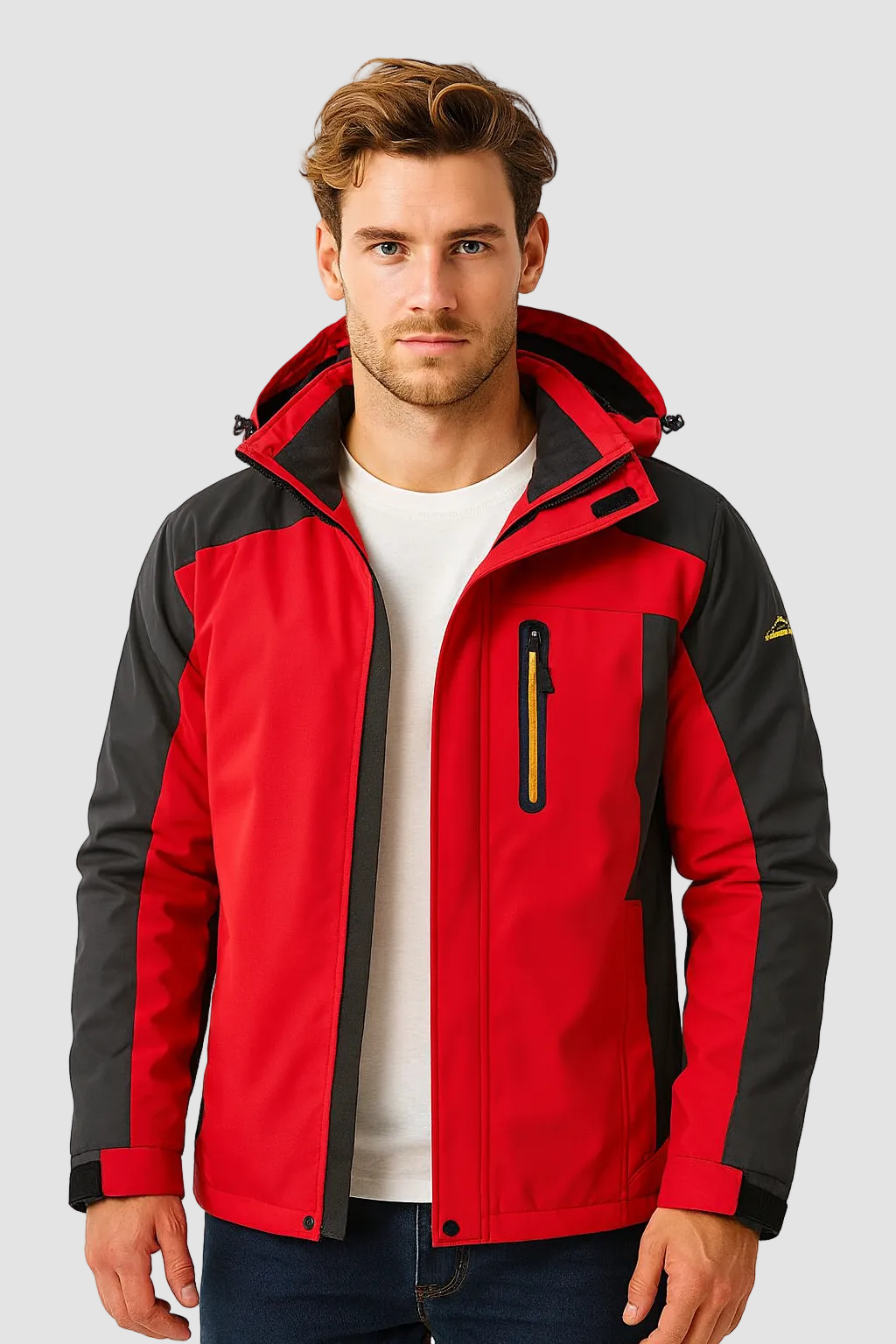 Veste d’hiver déperlante pour homme, doublée en polaire, avec capuche