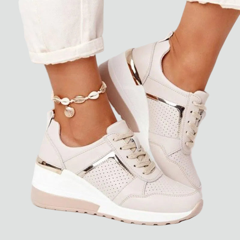 Dames Sleehak Sneakers Met Platform Zool En Veters