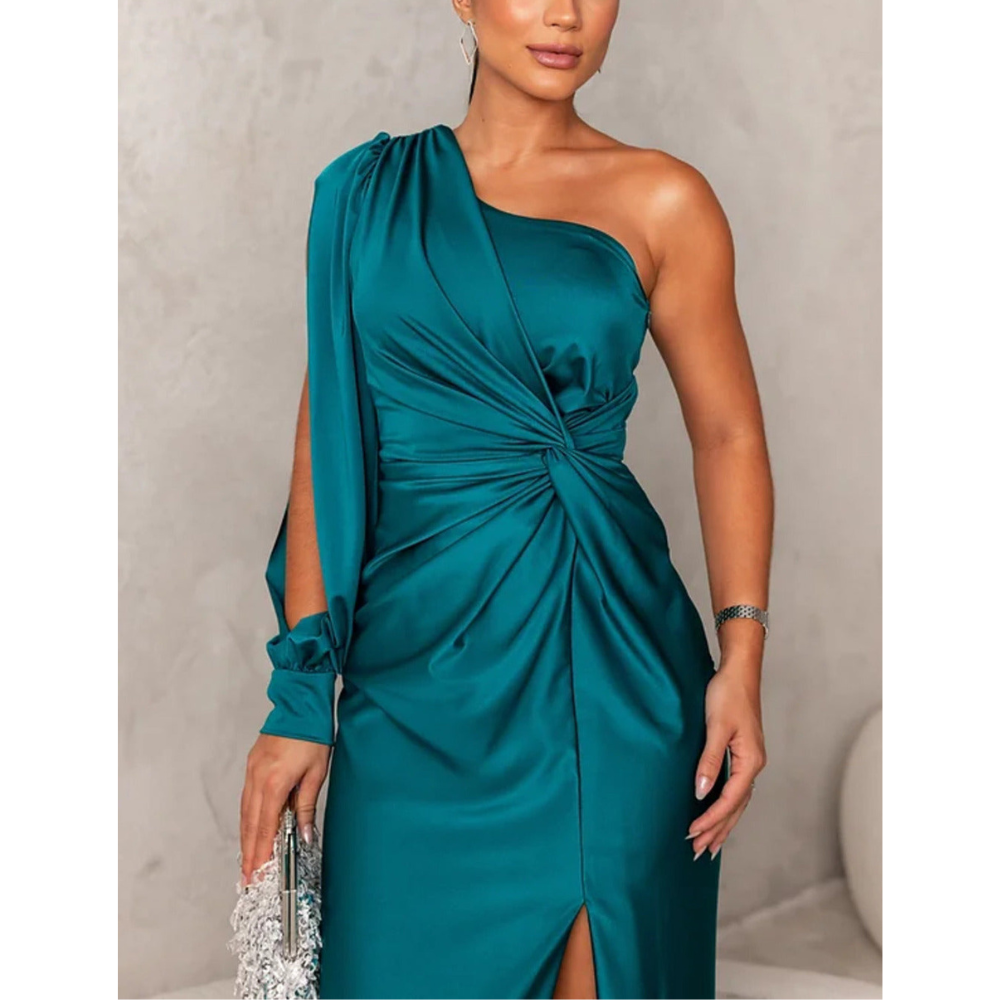 Rochie de seară damă un umăr asimetrică croială ajustată formal