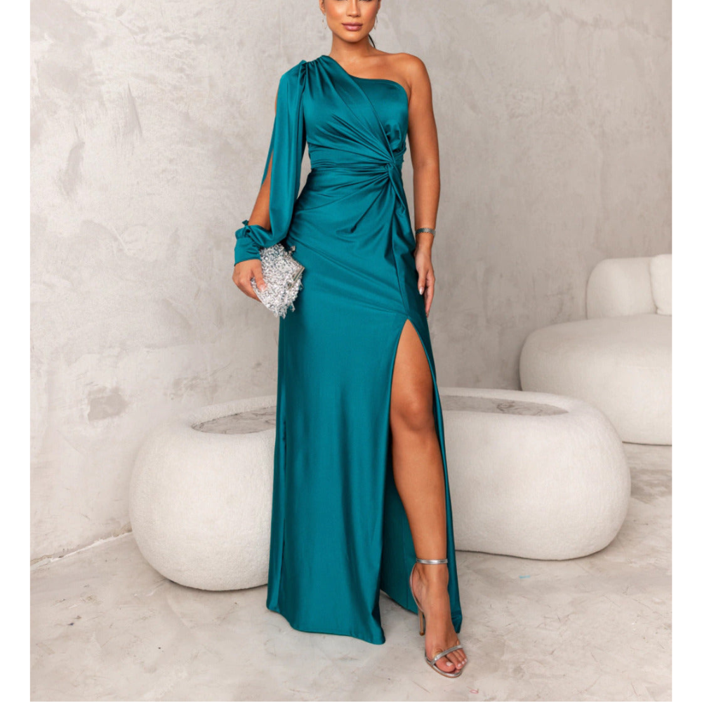 Rochie de seară damă un umăr asimetrică croială ajustată formal