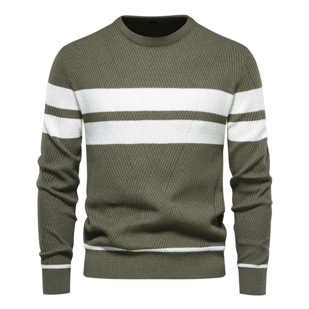 Camisola Casual às Riscas para Homem com Corte Regular