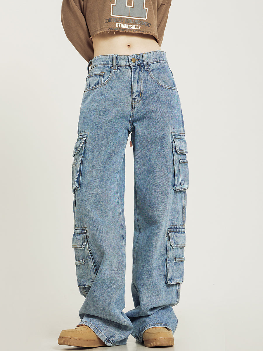 Jeans Cargo Holgados para Mujer con Corte Relajado