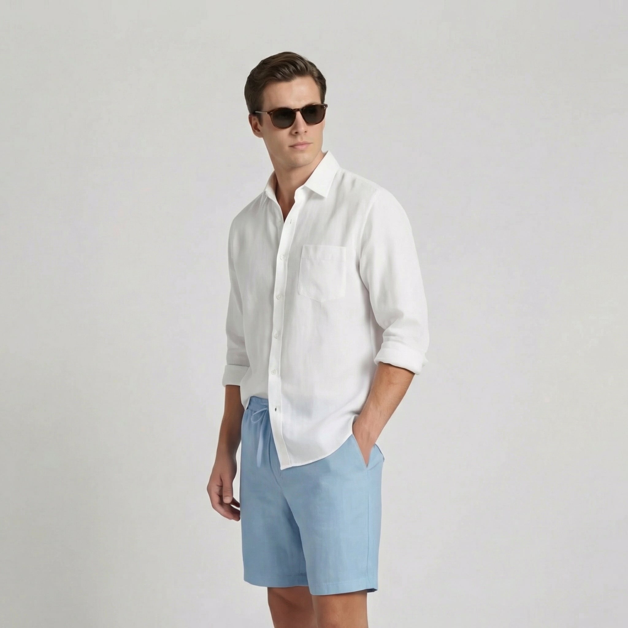 Bermudashorts til mænd elastisk talje casual sommer