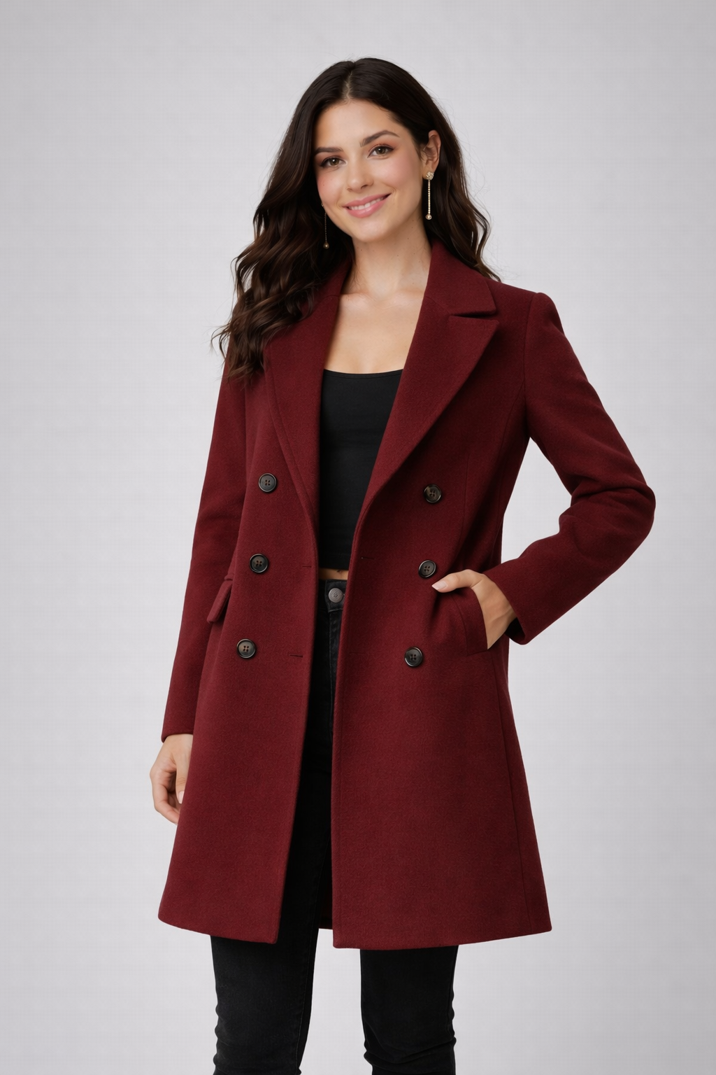 Sacou Damă Lână Rever Notched Formal Casual