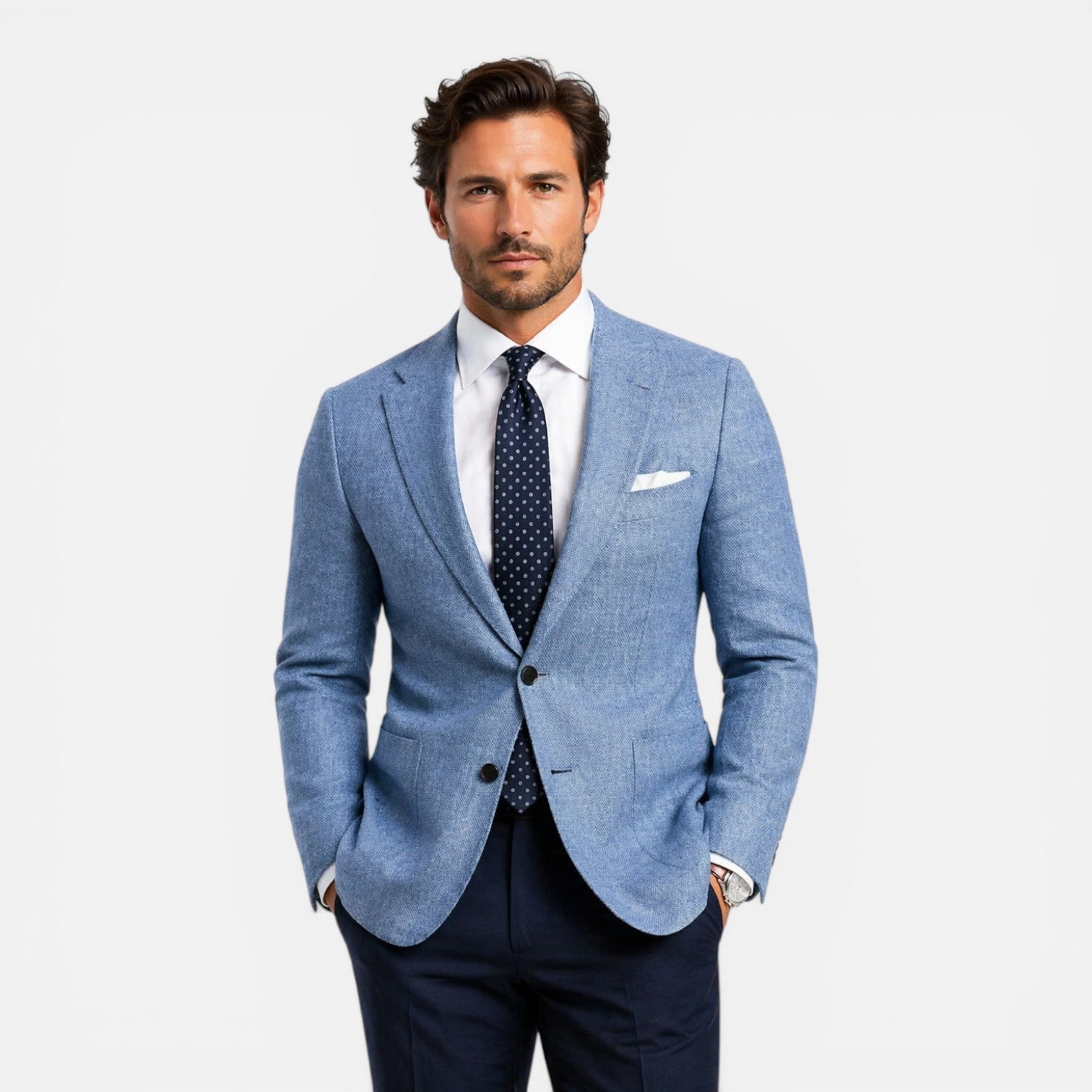 Ανδρικό Μπλέιζερ Slim Fit Λινό Smart Casual Καλοκαίρι