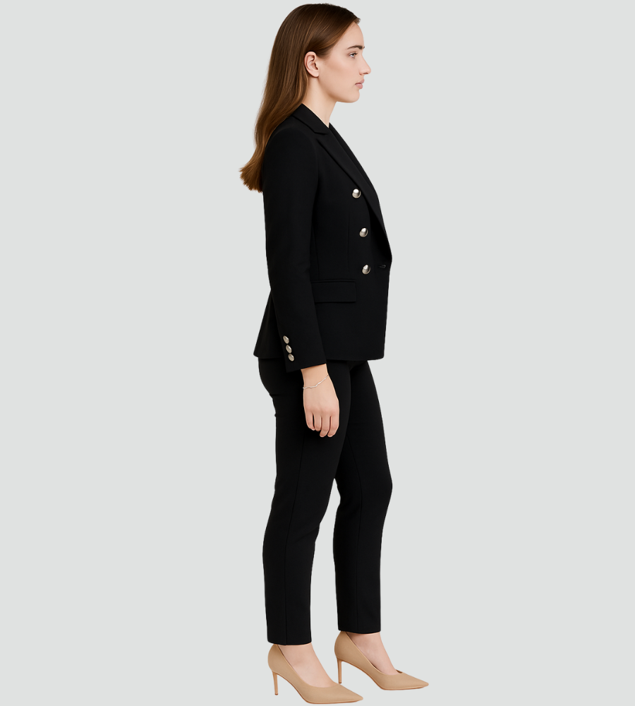 Costume femme cérémonie coupe régulière blazer croisé veste courte