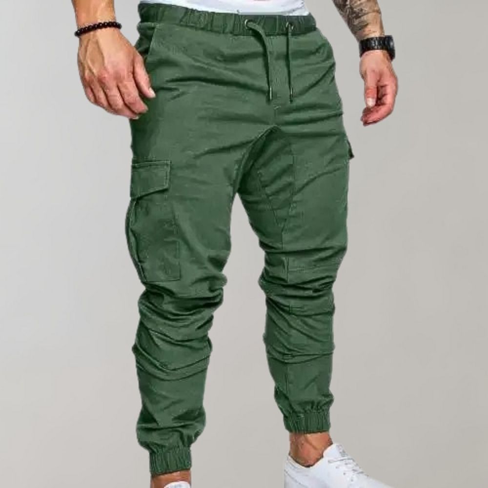 Pantalón Cargo para Hombre Casual Cómodo con Cintura Elástica