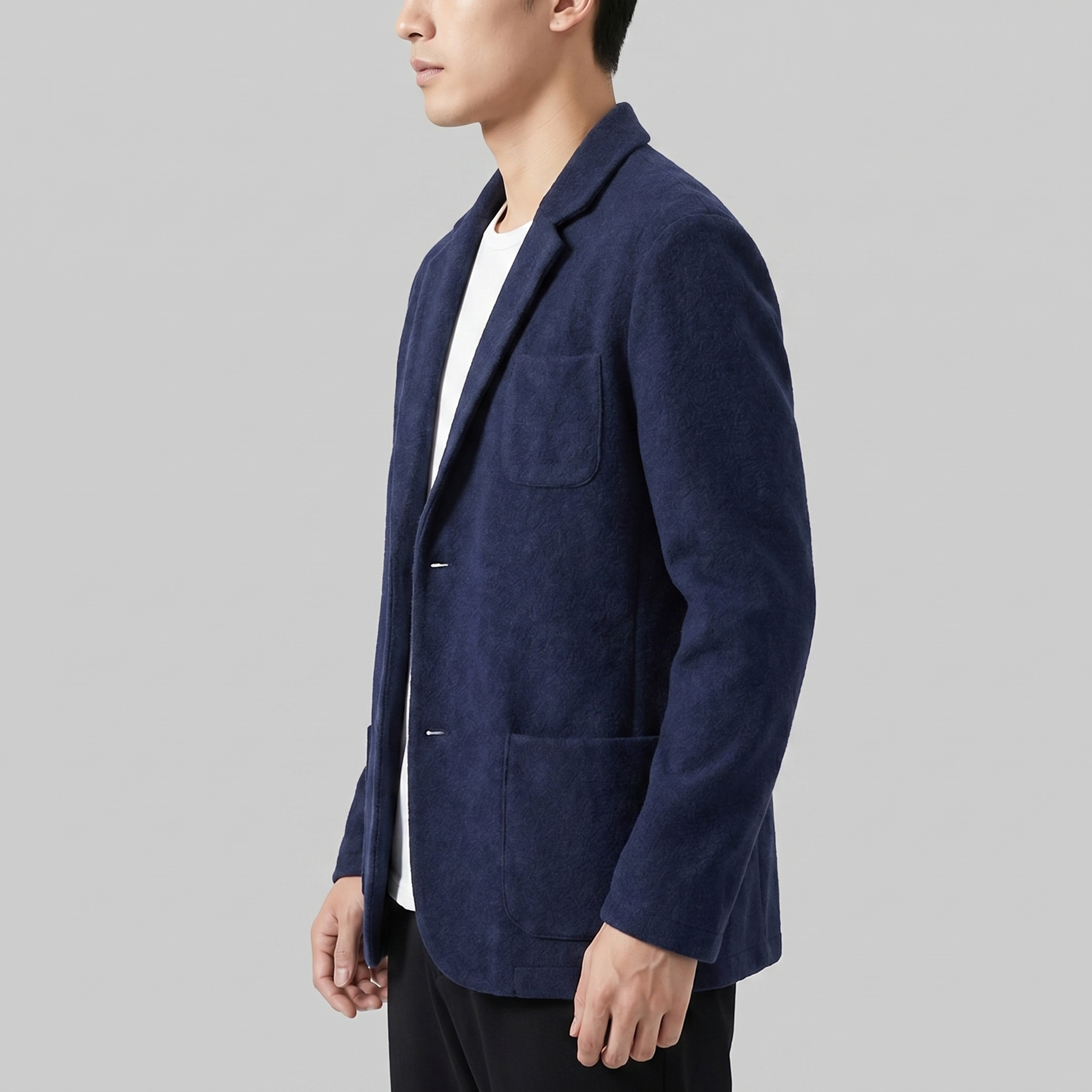 Chaqueta casual tailored fit para hombre con solapa