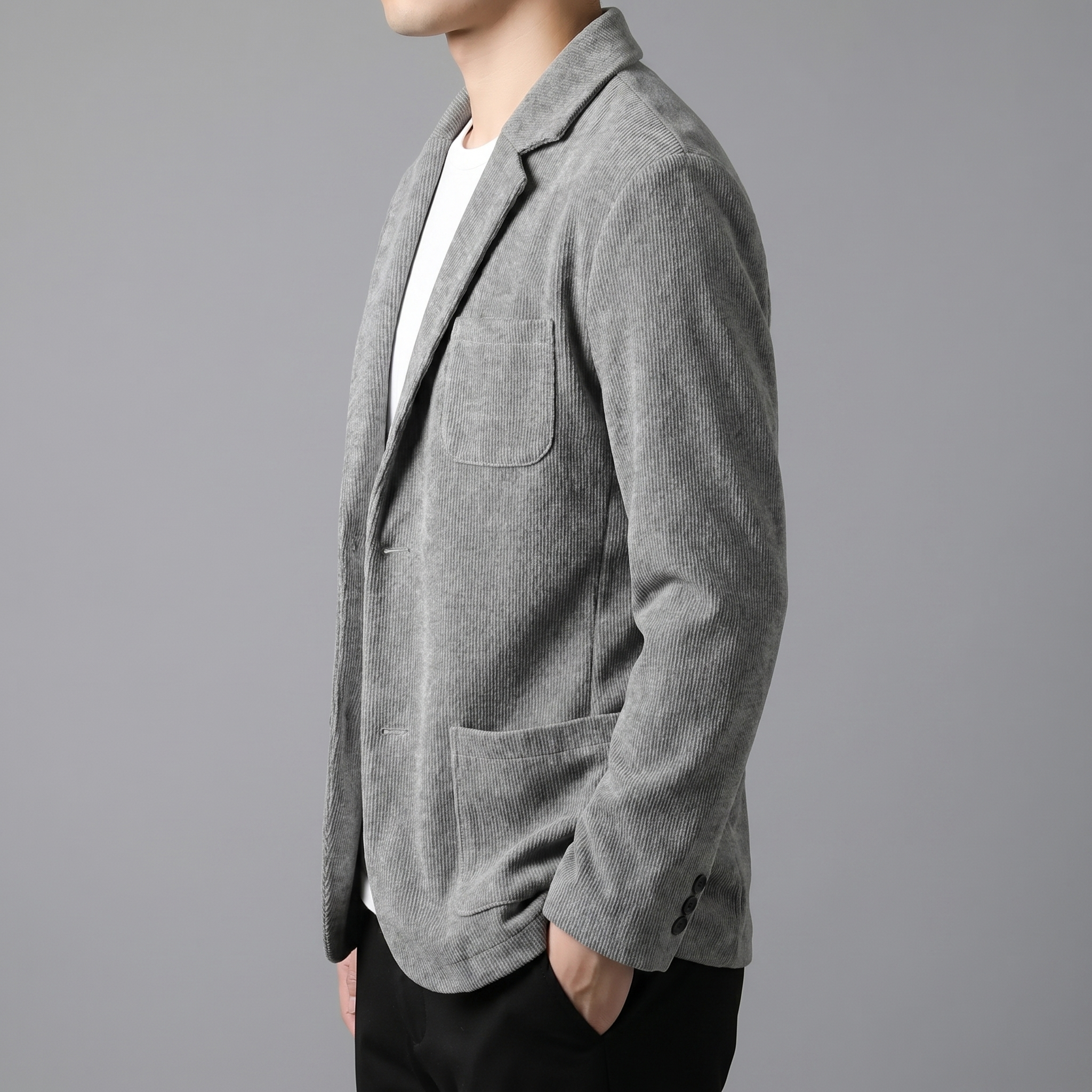 Chaqueta casual tailored fit para hombre con solapa