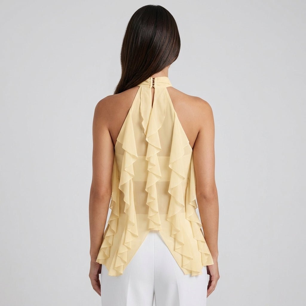 Chiffon Halter Top Dame Flæse Formelt