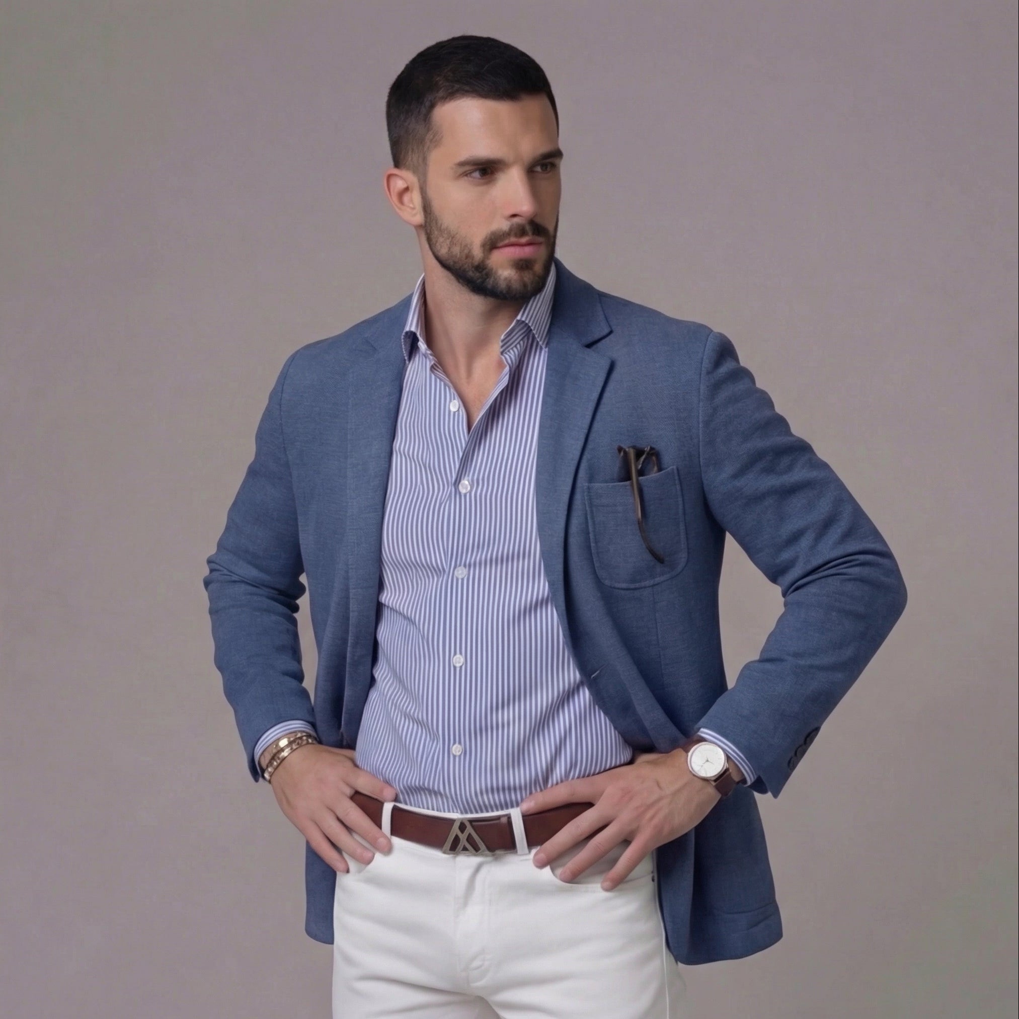Chaqueta de hombre casual sin estructura de manga larga
