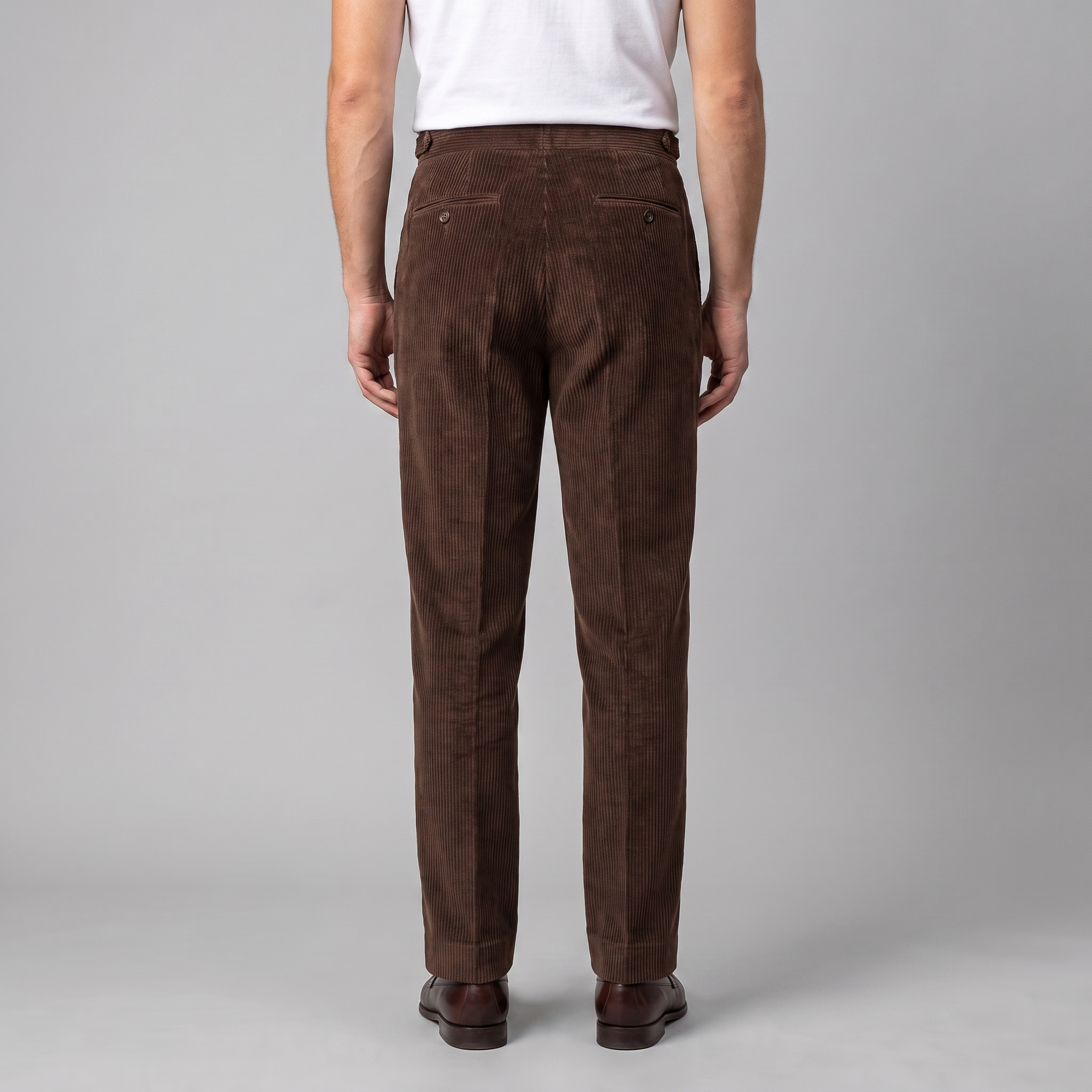 Corduroy Pleated Trousers Heren Tailored Classic Winter