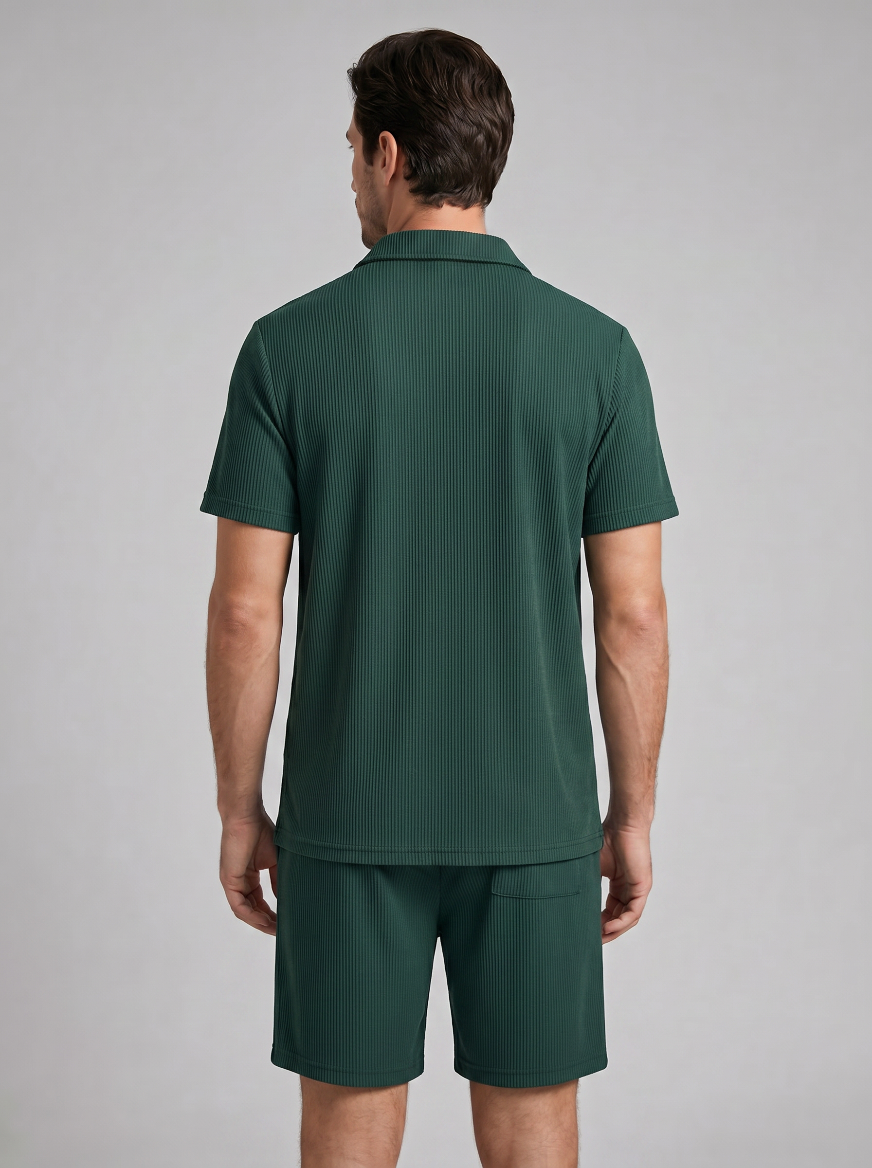 Conjunto Polo e Calções Homem Veludo Cotelê Corte Slim
