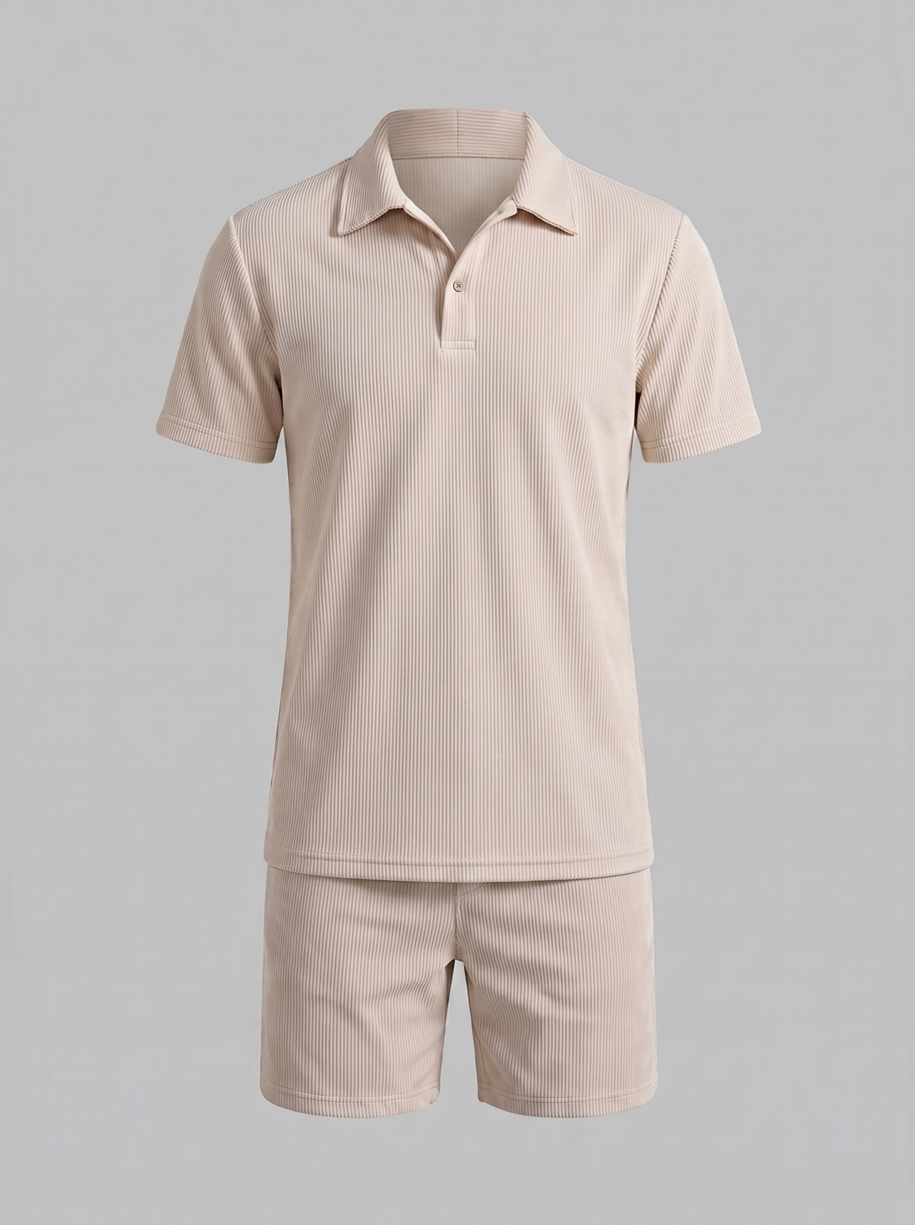 Conjunto Polo e Calções Homem Veludo Cotelê Corte Slim