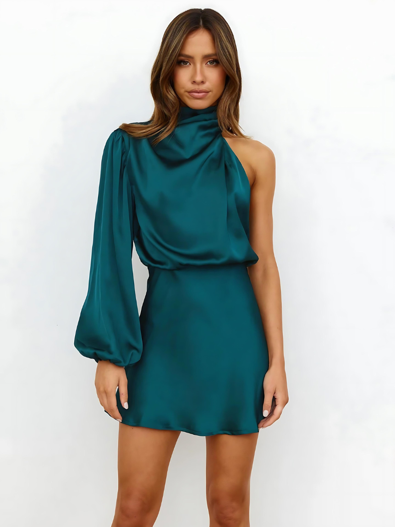 Vestido de un solo hombro para mujer con escote asimétrico