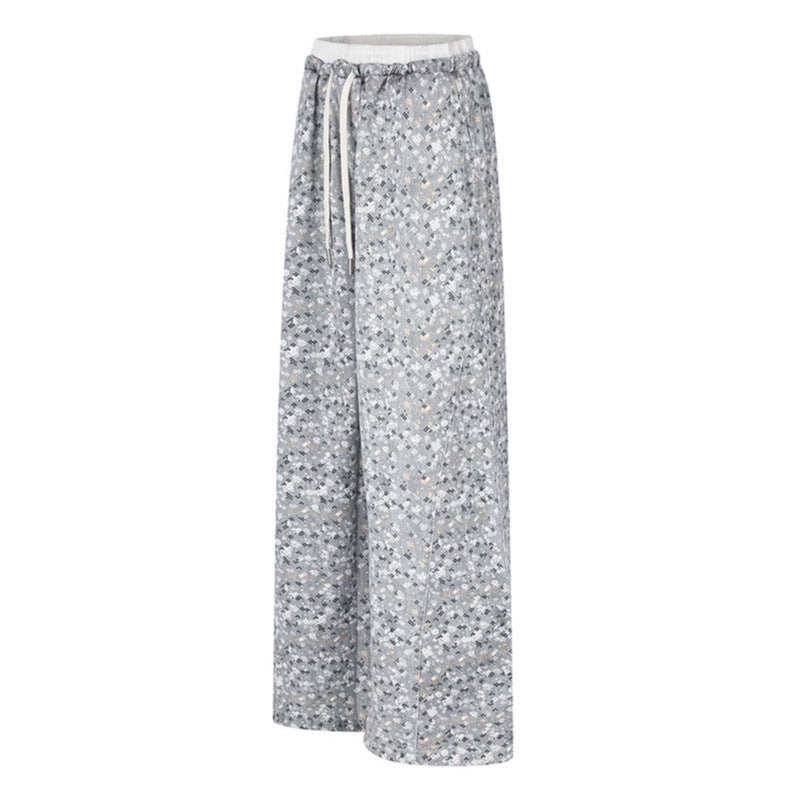 Dames Elegante Glitter Palazzo Broek met Elastische Taille