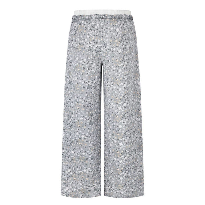 Dames Elegante Glitter Palazzo Broek met Elastische Taille