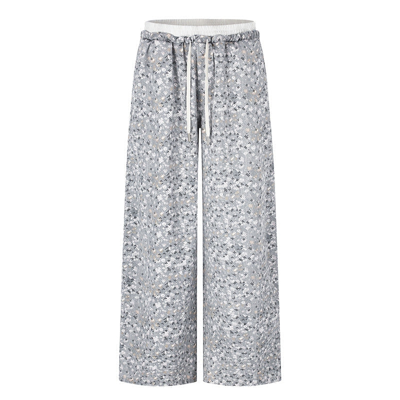 Dames Elegante Glitter Palazzo Broek met Elastische Taille