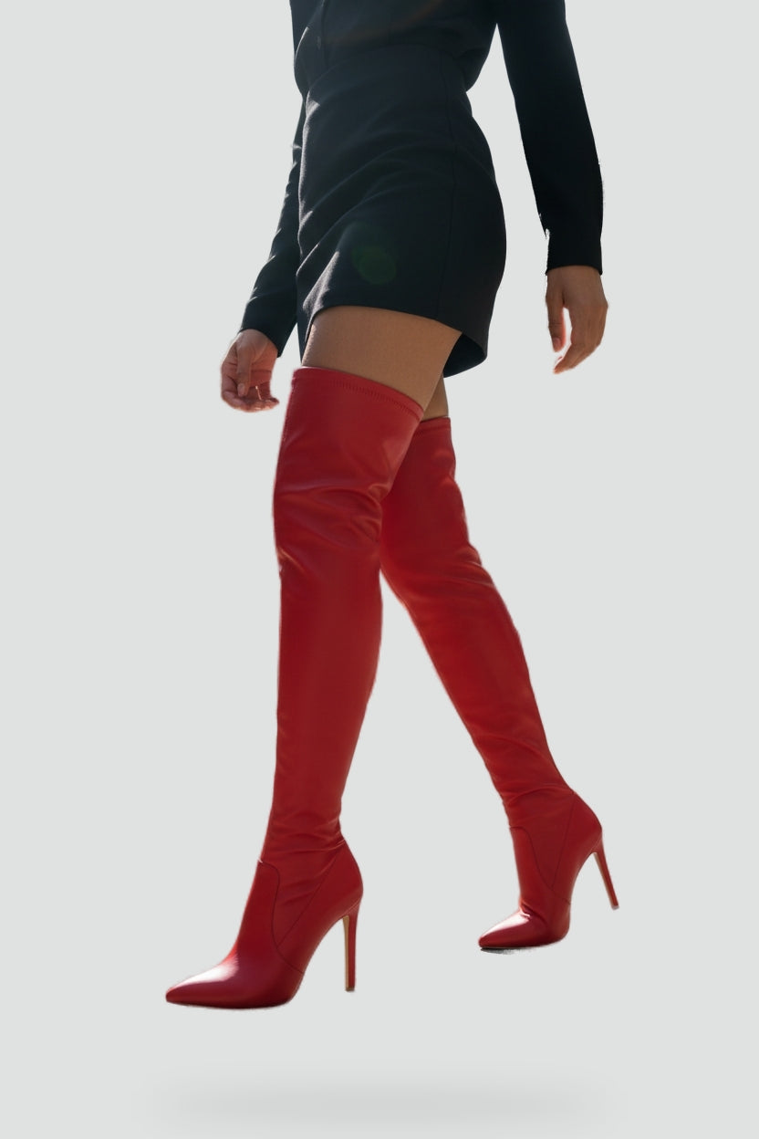 Dames Elegante Overknee Laarzen met Slanke Stilettohak