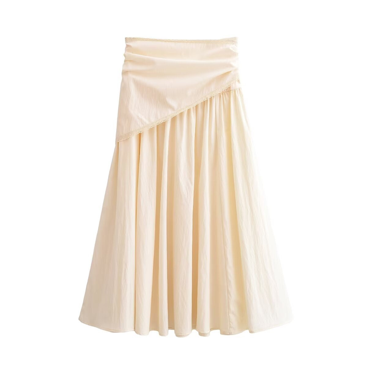 Dames Luchtige Midi Rok met Hoge Taille en Strikceintuur