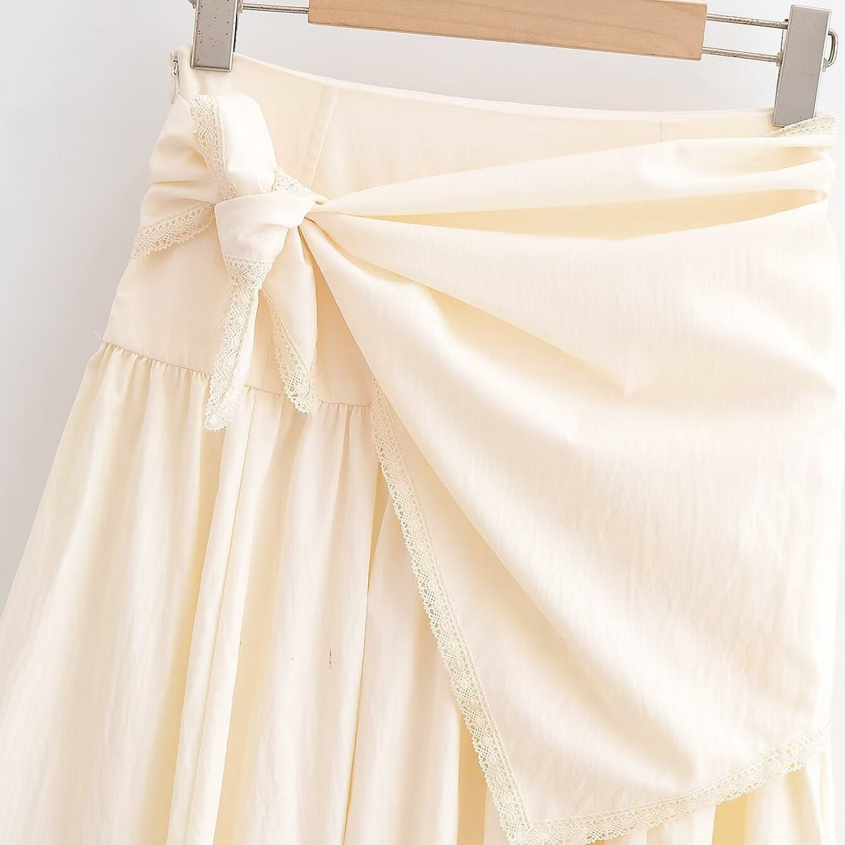 Dames Luchtige Midi Rok met Hoge Taille en Strikceintuur