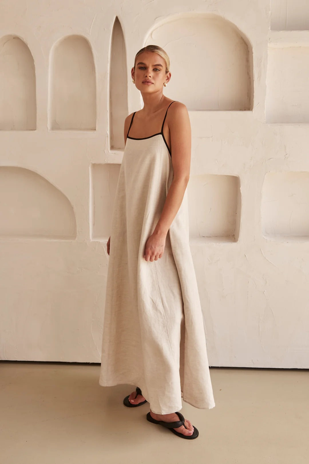 Vestido Maxi Senhora Alças Finas Convidada Casamento Verão