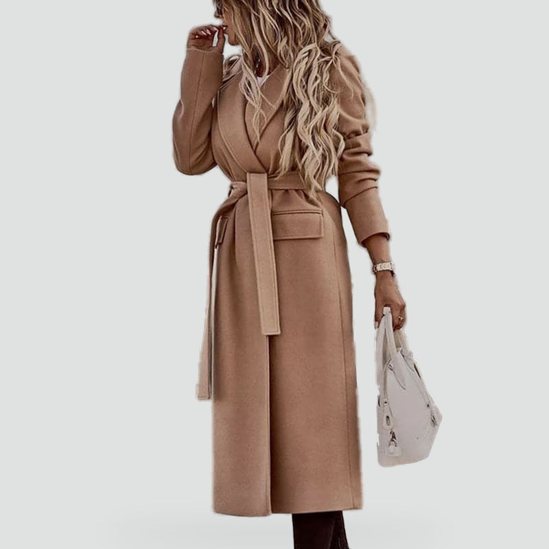BLANDINE - LONG BELTED WRAP COAT 1