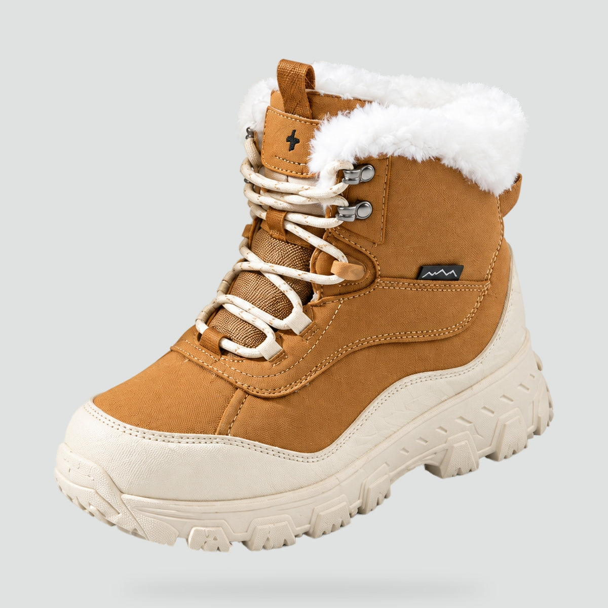 Dames Waterdichte Winterboots met Bontkraag en Grove Profielzool