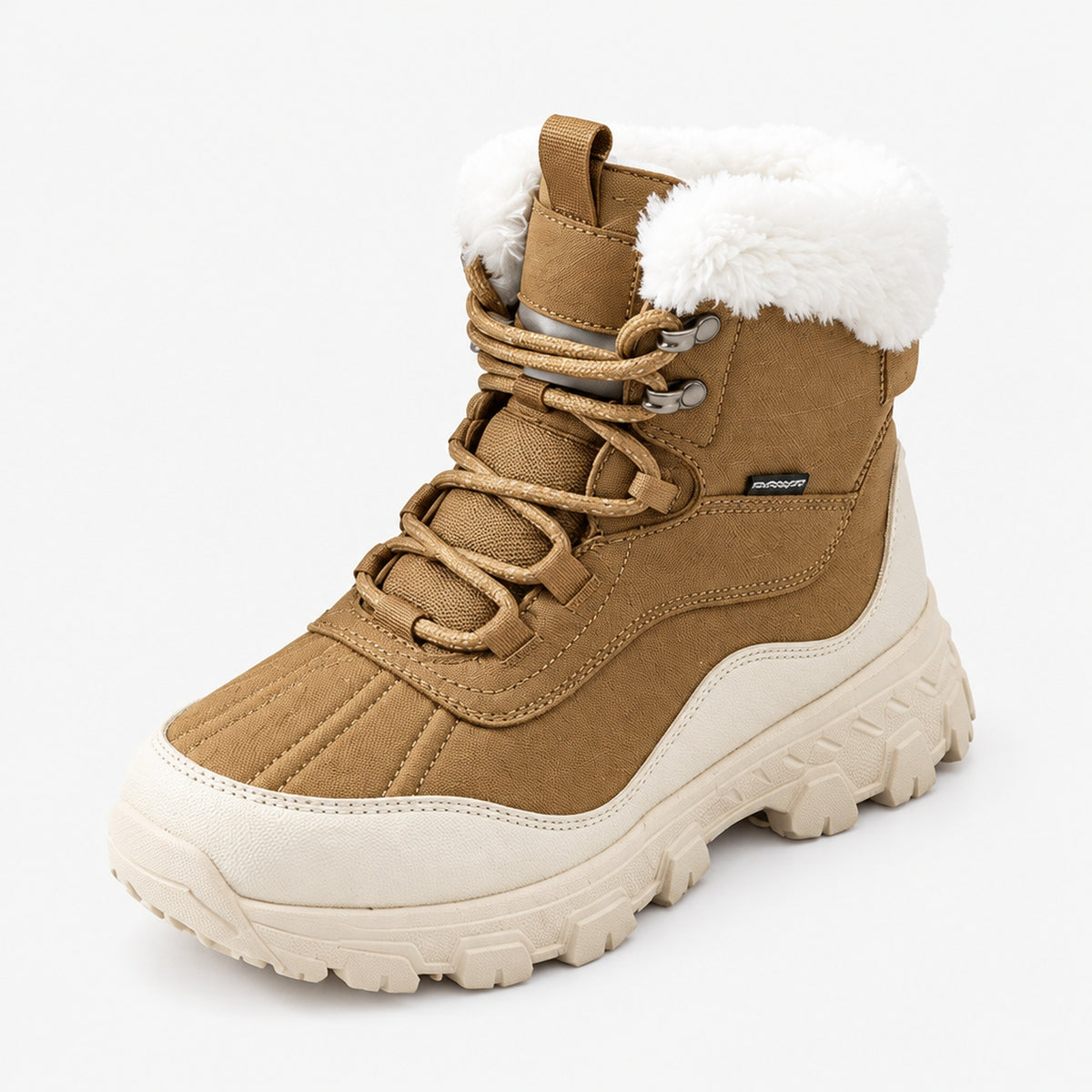 Dames Waterdichte Winterboots met Bontkraag en Grove Profielzool