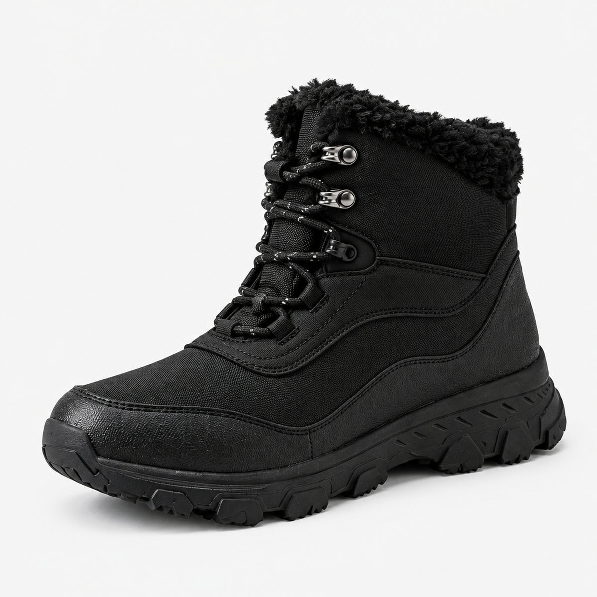 Dames Waterdichte Winterboots met Bontkraag en Grove Profielzool