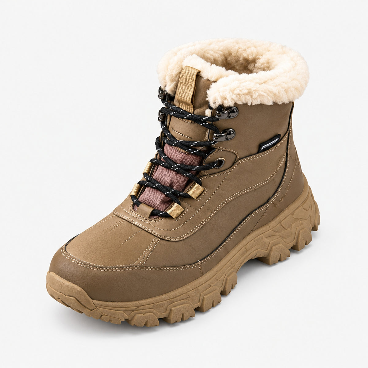 Dames Waterdichte Winterboots met Bontkraag en Grove Profielzool