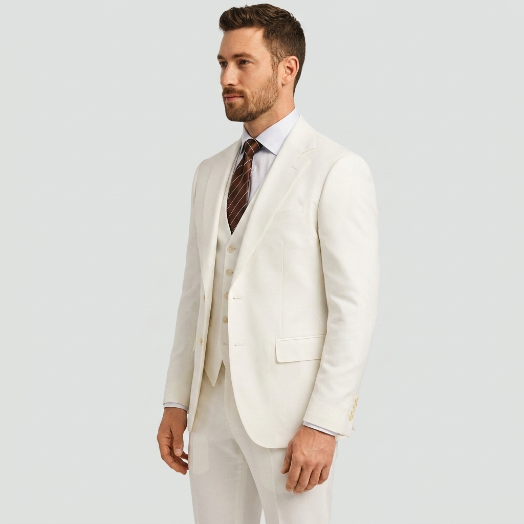 Costume trois pièces homme de luxe avec blazer, gilet et pantalon