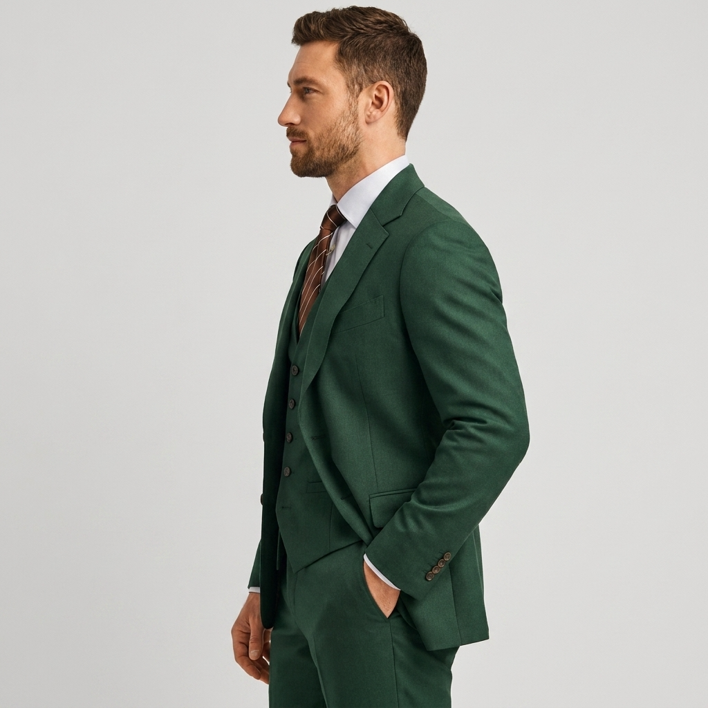 Costume trois pièces homme de luxe avec blazer, gilet et pantalon