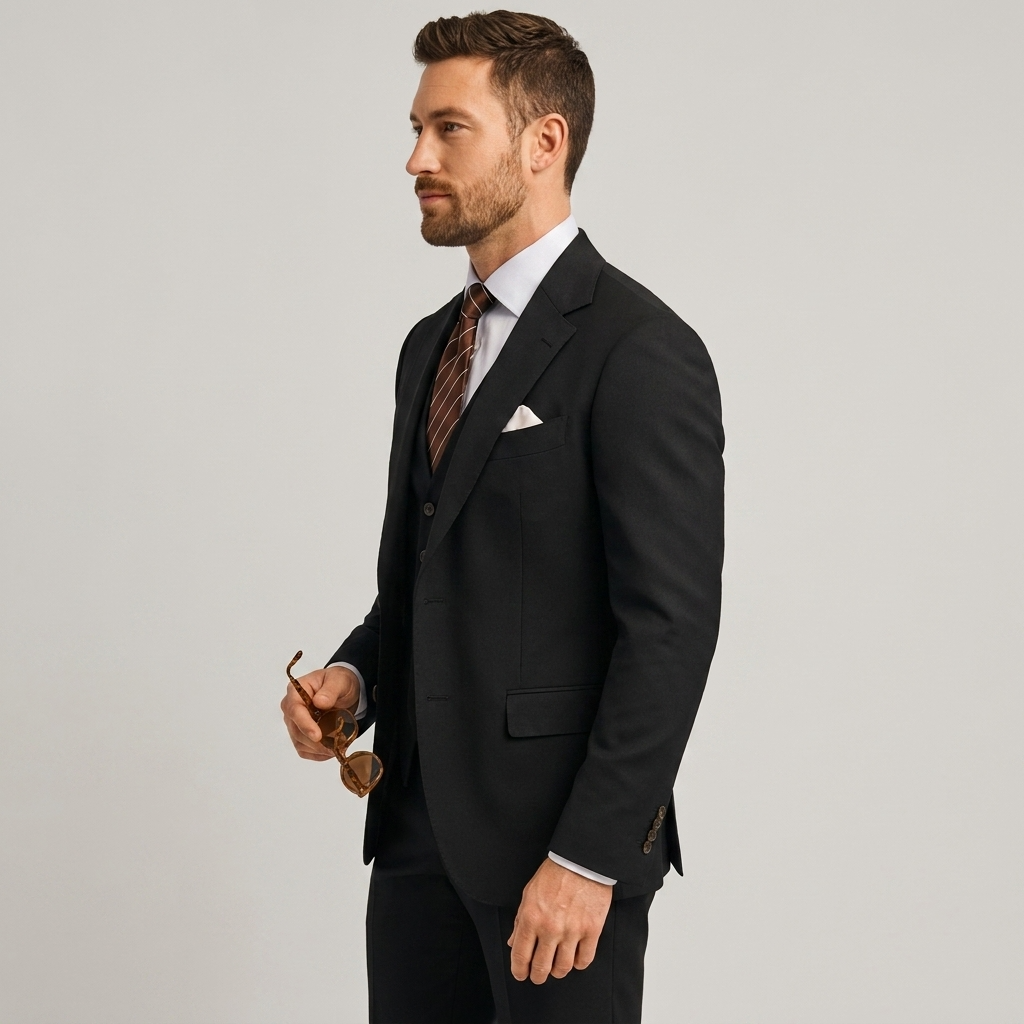 Costume trois pièces homme de luxe avec blazer, gilet et pantalon