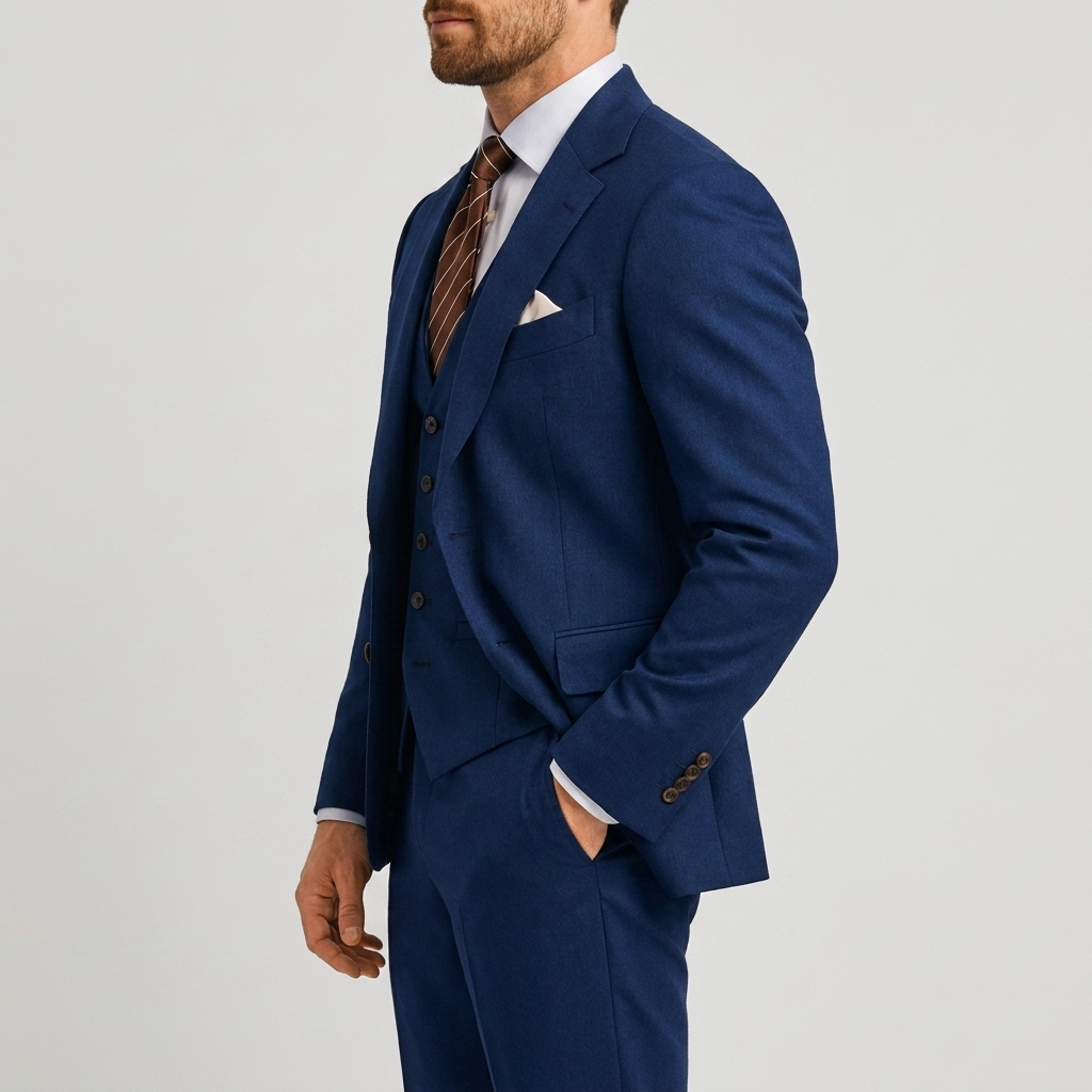 Costume trois pièces homme de luxe avec blazer, gilet et pantalon