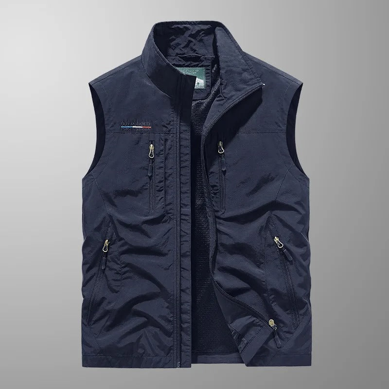 Chaleco Acolchado para Hombre con Cremallera y Cuello Alto Outdoor