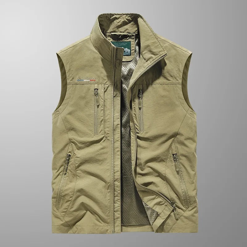 Chaleco Acolchado para Hombre con Cremallera y Cuello Alto Outdoor