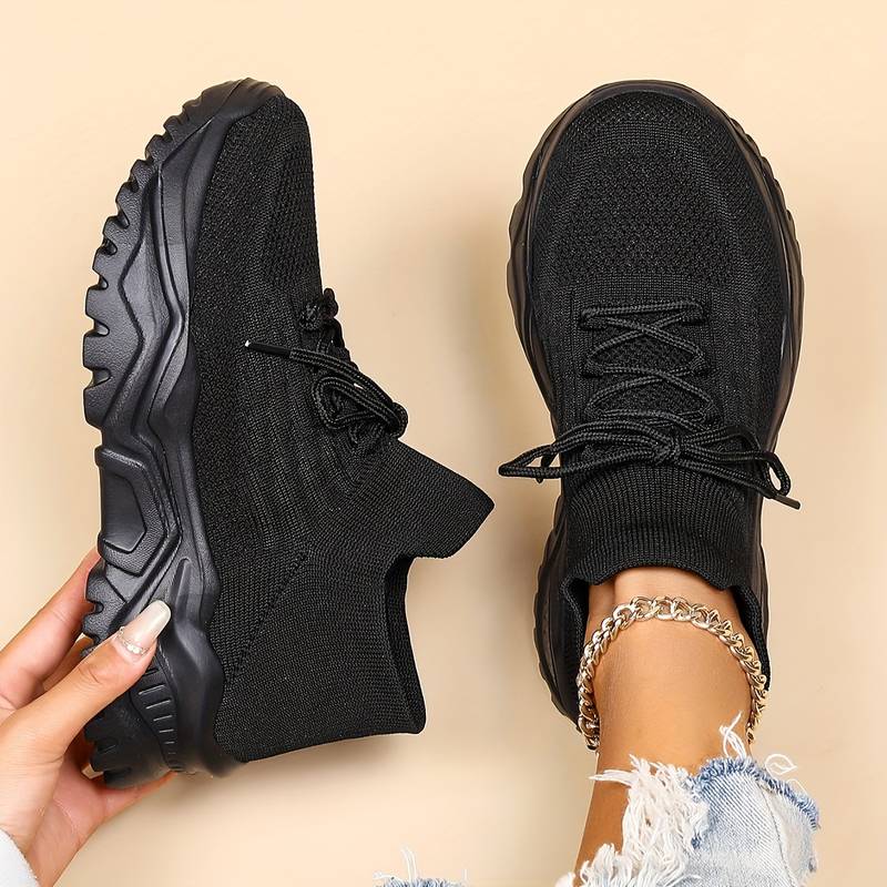 Dames Chunky Sneakers Met Platform Zool En Veter Sluiting