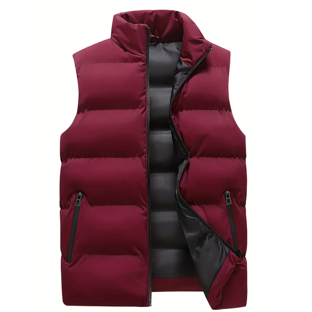 Colete bodywarmer acolchoado para homem para sobreposição com aspeto costurado