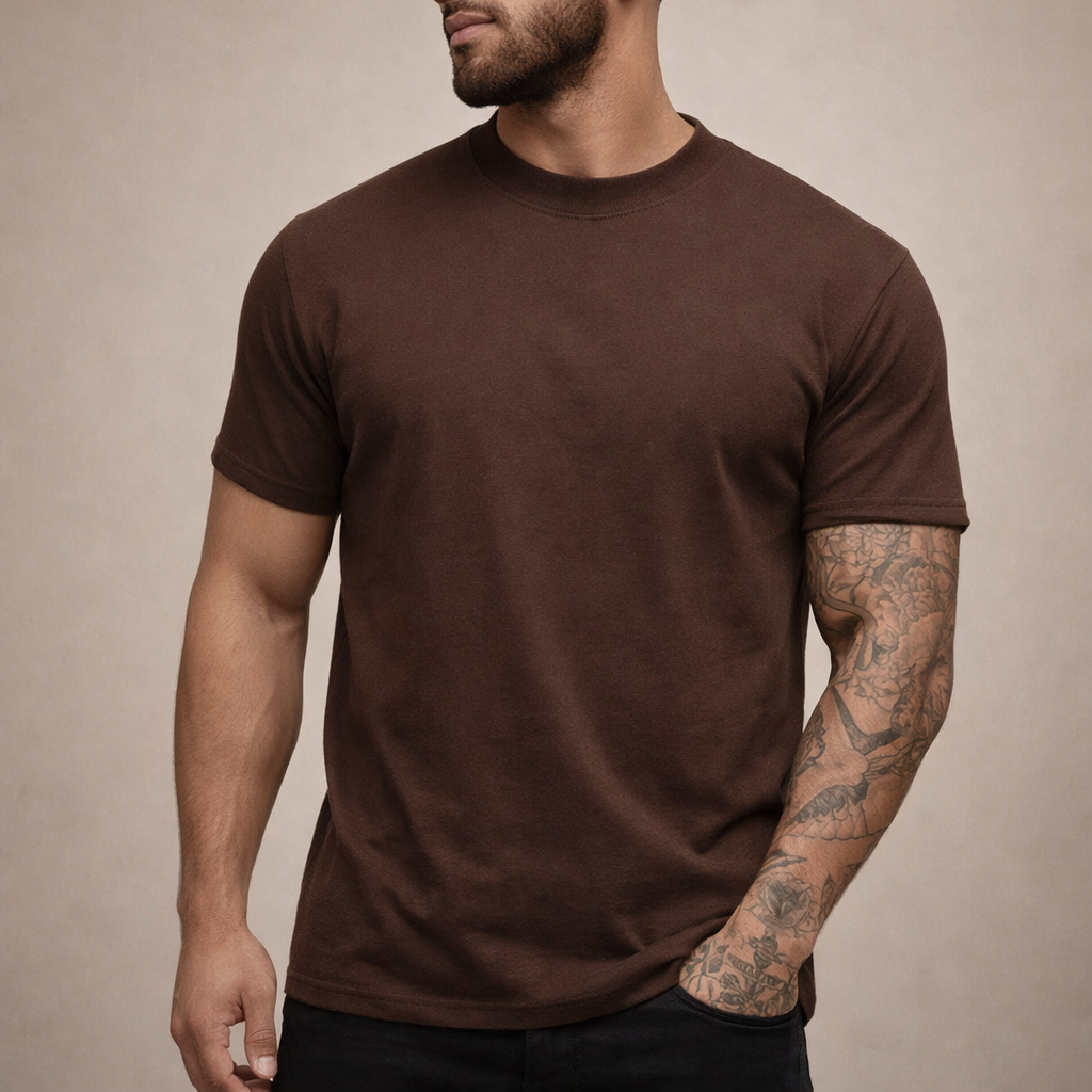 T-shirt homme coupe slim col rond manches courtes