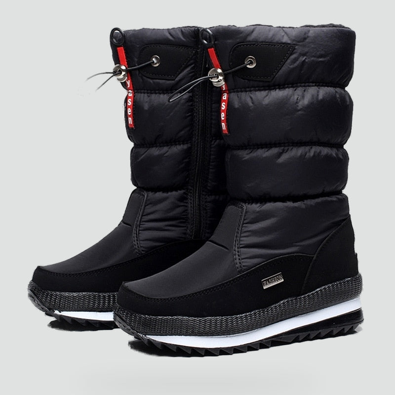 Gewatteerde Dames Snowboots met Voorrits en Profielzool