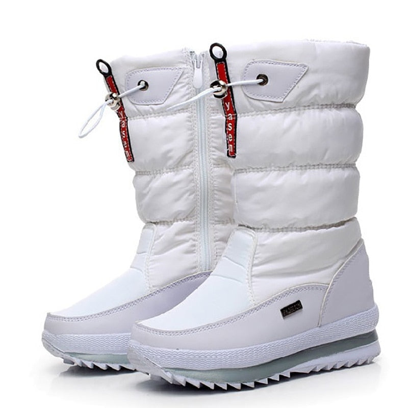 Gewatteerde Dames Snowboots met Voorrits en Profielzool