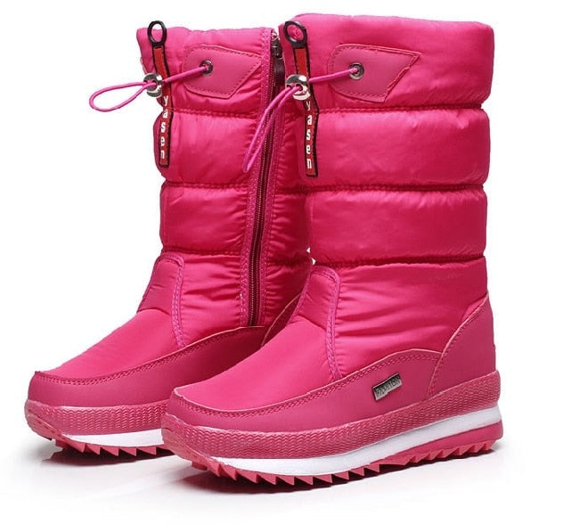 Gewatteerde Dames Snowboots met Voorrits en Profielzool